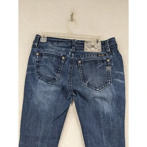 Miss Me Wild Flower Mid Rise Embellished Front Inseam (33") Jeans Size 29 - Picture 10 of 16